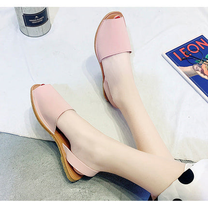 Women's Plus Size Sandals Low-heel Suede Shoes