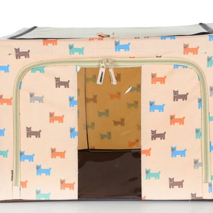 Steel Frame Storage Box Oxford Cloth Sorting Box Quilt Storage Box Folding Wardrobe Cloth Art Extra Large Storage Bag with Cover