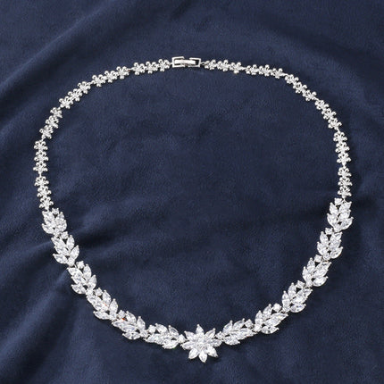 New Product, Simple Style, Exquisite Flower, Water Drop Zircon, Women's Necklace