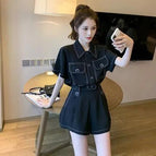 Top and pants / Black / S