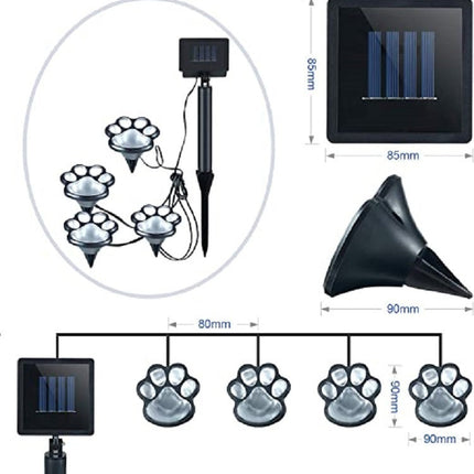 Led Solar Cute Cat Plug In The Ground Light 4 LED Bear Claw Scene Lights