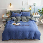 Blue / Fourpiece set of 2.0m bed she