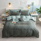 Gray / Fourpiece set of 2.0m bed she