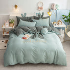Dark Green / Fourpiece set of 2.0m bed she