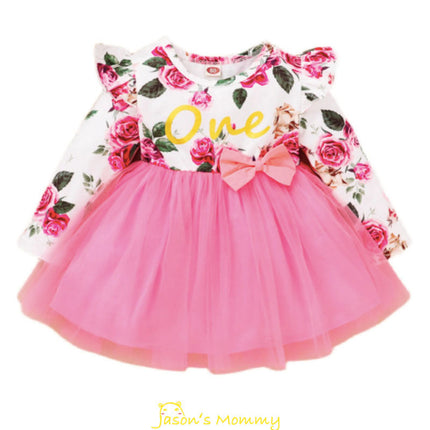 Toddler Baby Girls Dress Floral Ruffle Sleeve Girl Clothes