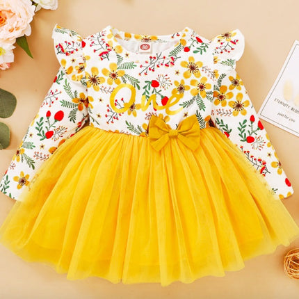 Toddler Baby Girls Dress Floral Ruffle Sleeve Girl Clothes
