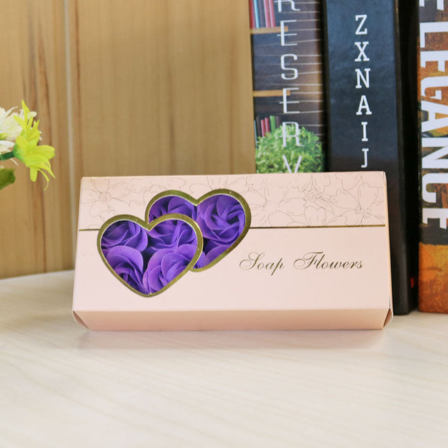 10 Artificial Rose Soap Flower Wedding Gift Box