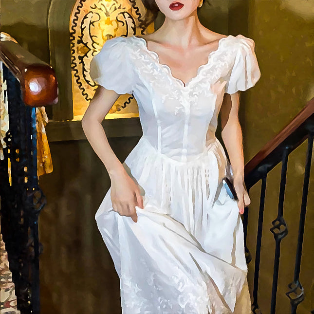 Super Fairy Girl Sweet Wedding Small Dress Long Skirt Girl