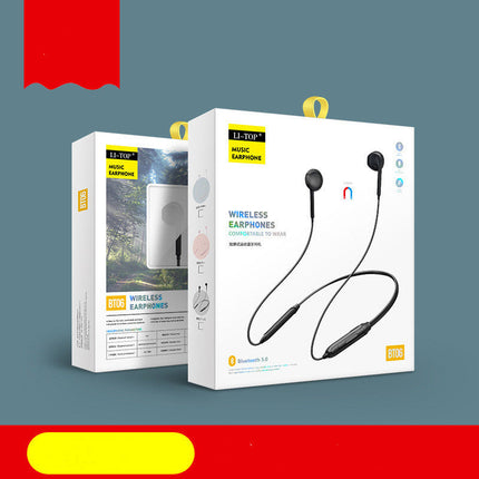 Hanging Neck Bluetooth Headset Binaural Sports Running Mobile Phone Wireless
