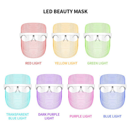 7 Color LED Mask Red Light Therapy Skin Rejuvenation Massager Beauty Home Skin Face Whitening Anti Aging SPA Device