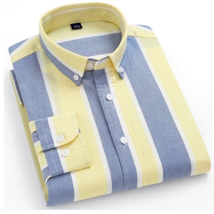 Men'S Plus Size Cotton Oxford Plaid Shirt