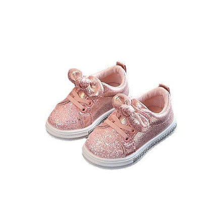 Bright Leather Sneakers Casual Shoes Sports Shoes Bow