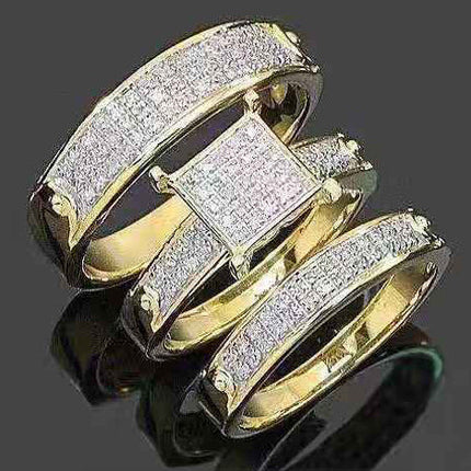 Wish Cross-border New Product Couple Three-piece Ring
