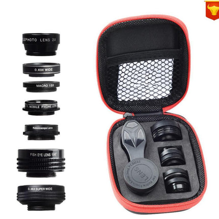 APEXEL Phone lens kit universal 10 in 1 Fisheye Wide Angle macro Lens CPL Filter Kaleidoscope+2X telescope Lens for smartphone