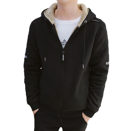 Hooded cardigan top plus size warm jacket