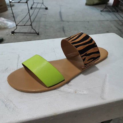 Slippers European and American plus size color sandals