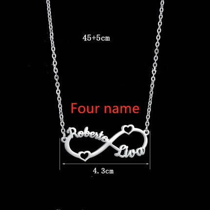 Personalized Stainless Steel Custom Name Necklace Rose Pendant
