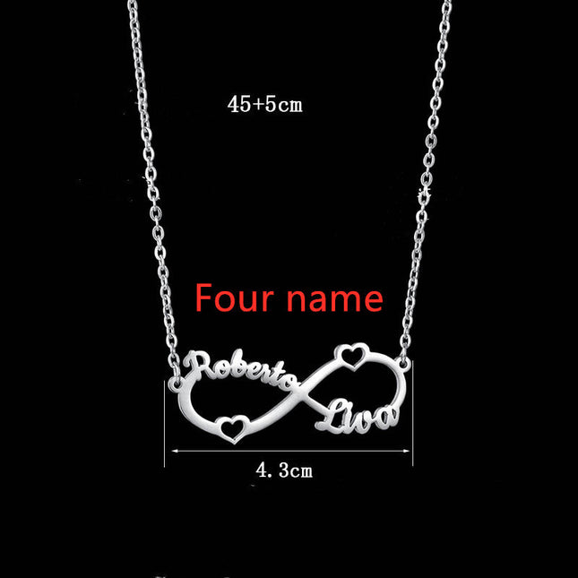 Personalized Stainless Steel Custom Name Necklace Rose Pendant
