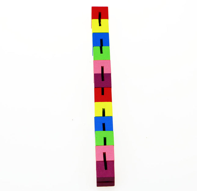 Mini Small Cube String Wooden Building Block Educational Toy