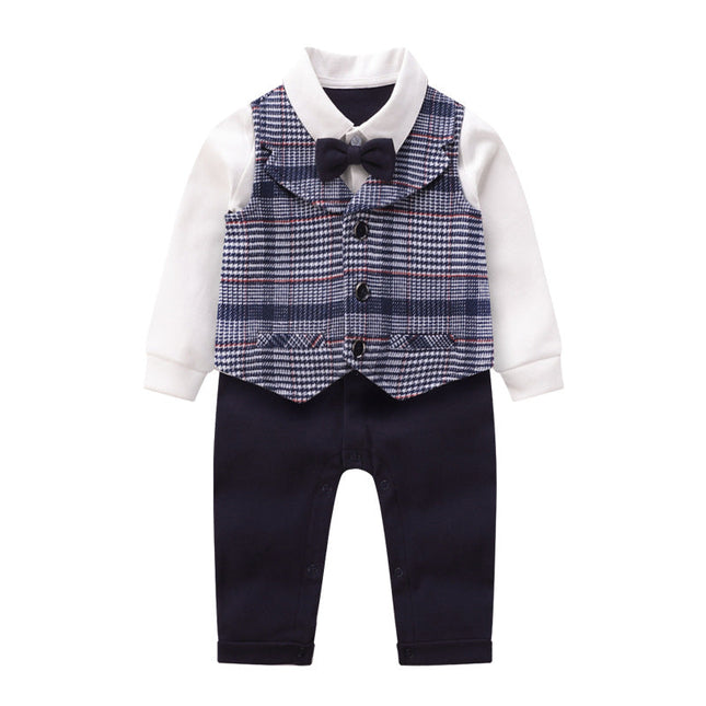 Baby vest striped gentleman romper
