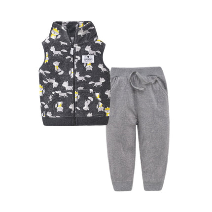 Children's vest two-piece baby cardigan vest set