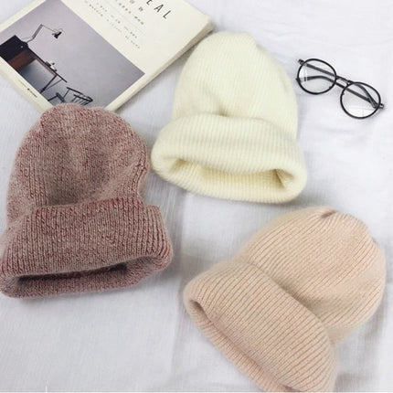 Autumn Winter Rabbit Hair Winter Skullies Hat