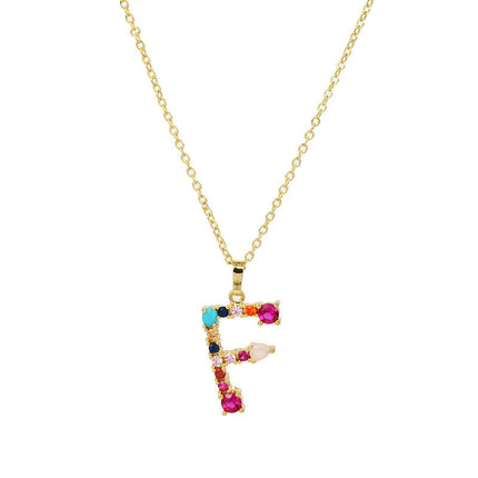 GEMSTONE LETTER NECKLACE