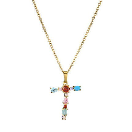 GEMSTONE LETTER NECKLACE
