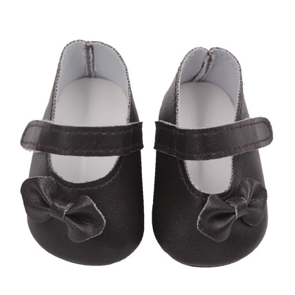 18 Inch American Girl Doll Shoes Solid Color Bow Shoes