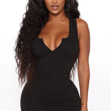 Fashion V-neck S-shaped Long Dress