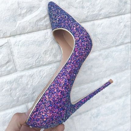 Symphony purple sequin high heels
