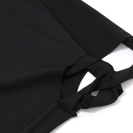 European And American Style Temperament High Waist Slim Fit Slimming Short Sleeve Hot Girl Dress