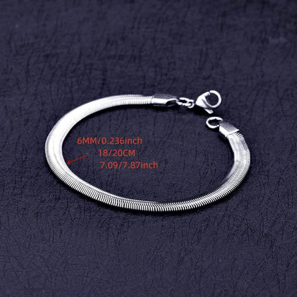 6mm Stainless Steel Snake Chain Bracelet – Unisex