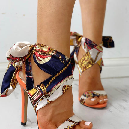 Strappy high heel sandals