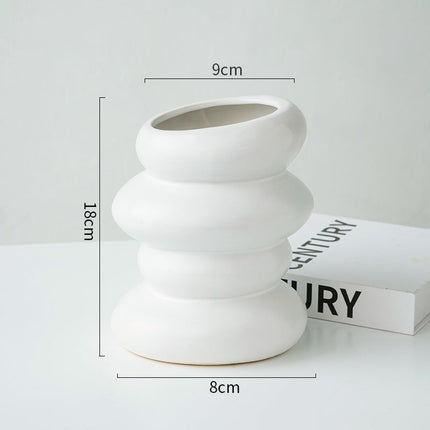 Modern Minimalist Creative And Slightly Luxury Silver Vase Ceramic Ins Style