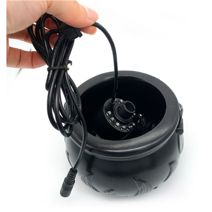 Halloween Witch Pot Smoke Machine LED Humidifier Color Changing Creepy Decor
