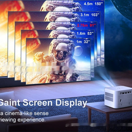 HD 720p Wireless 5G Projector - Intelligent Adjustable Trapezoidal Design for Home Entertainment