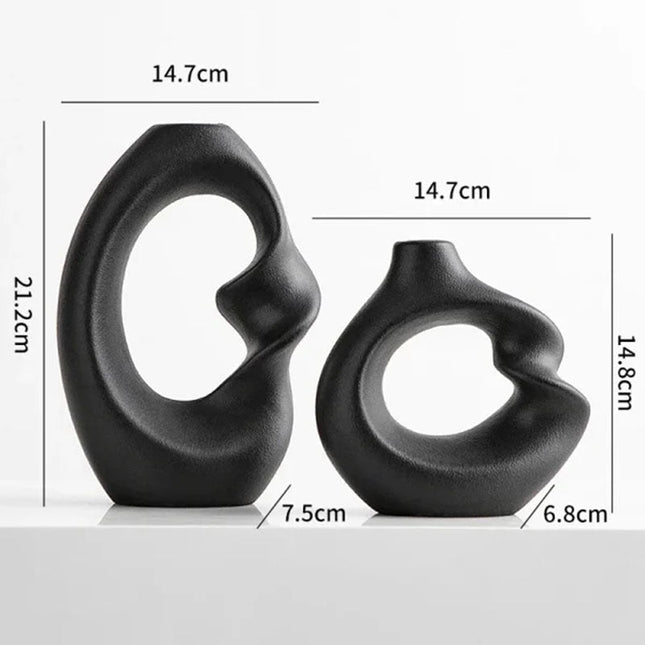 Nordic Instagram Style Simple Ceramic Vase Decoration Light Luxury High Sense Home Living Room Office Decorations