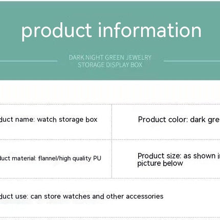 Dark Green Watch Storage Box Watch Display Packaging