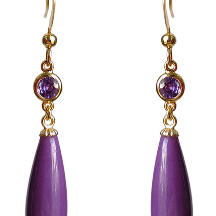 Design Natural Purple Mica Eardrops Simple Earrings