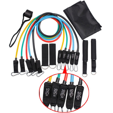 Multifunctional Rally TPE11 Piece Set Fitness Rally Rope Latex Elastic Cord Resistance Ring