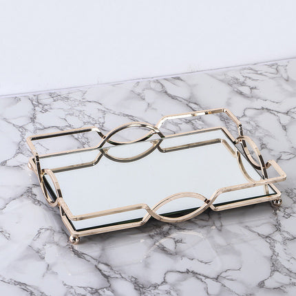 Desktop coffee table wrought iron storage tray