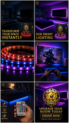 RGB LED Strip Light 5050 5M IP65 Waterproof 12V DC 60 LEDs/M Remote
