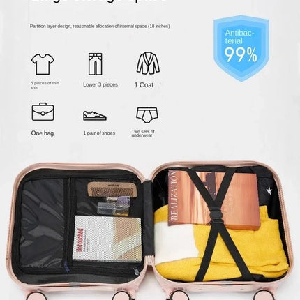 Mini Cute Suitcase Ladies Small Lightweight Luggage Boardable Trolley Case Universal Silent Wheel Suitcase For Children