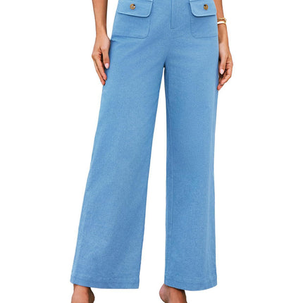 Women's High Waist Wide Leg Pants Stretch Casual Pants