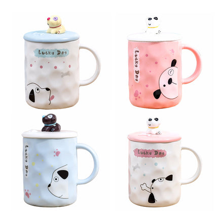 Three-dimensional relief puppy doll creative cup