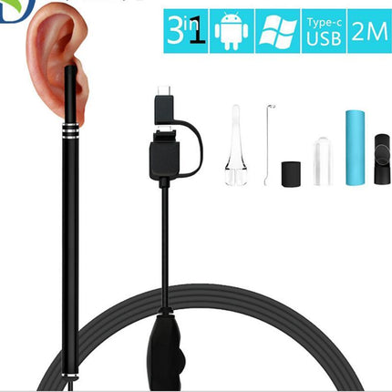 3-in-1 USB&Android&Type-c Ear Cleaning Endoscope HD Visual Ear Spoon Multifunctional Earpick With Mini Camera Ear Health Care Cleaning Tool