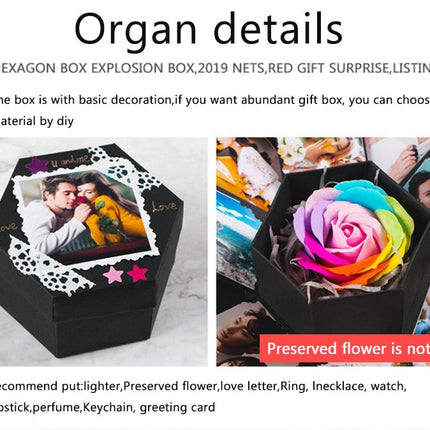 Surprise Explosion Box DIY Handmade Scrapbook Photo Album Gift Box for Valentine Gift
