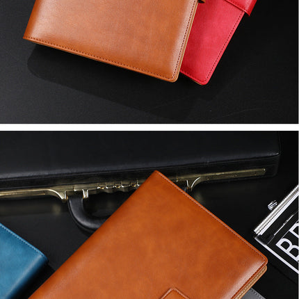 A5 leather buckle 6-hole clip notebook
