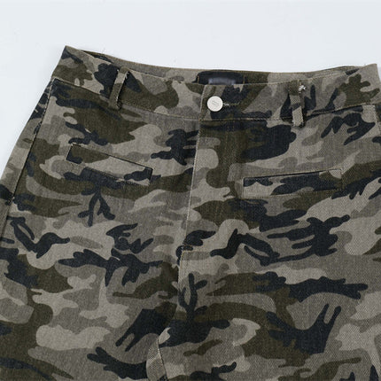 American Retro Camouflage Bell-bottom Pants Men